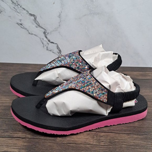 Skechers Shoes Skechers Meditation Sun Sparkle Thong T Strap Youth Girls Sandals Size 2 Guc